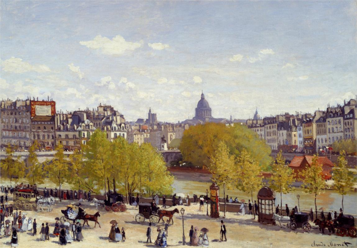 Wharf of Louvre, Paris, 1867 - Claude Monet Paintings